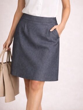 Antonio Melani Womens Pencil Skirt 6 Gray Shimmer Tailored Quiet Luxury
